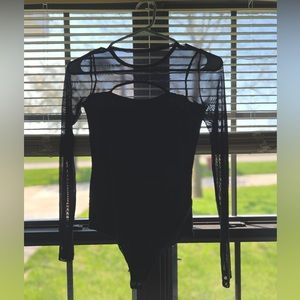 Black Hollister mesh top body suit